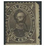 Canada Stamps #16 Used with pulled perf and pen ca