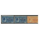 US Stamps #E1-E3 Mint No Gum 1885-1893 Special Del