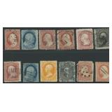 US Stamps 19th Century Accumulation on Card