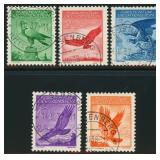 Liechtenstein Stamps #C9-C13 Used 1934 Eagle Airma