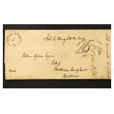 1828 Snow Hill MD Stampless Cover