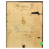 1845 Stampless Twice Used Letter Sheet  Philadelph