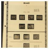 Brazil Stamps #7-9 Used Study on pages with paper