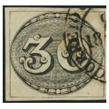 Brazil Stamp #1a Used with grease stain from cance