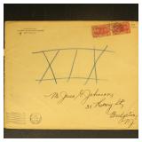 US Stamps #Q3 Pair tied onto large mailer from NY