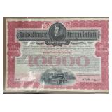 US Railroad Bond Certificate, Redeemed, Scripophil