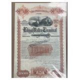 US Railroad Bond Certificate, Redeemed, Scripophil