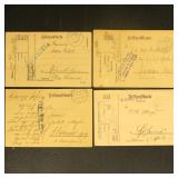 Germany Prisoner of War Feldpost Cards, 4 total Wo