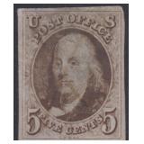 US Stamps #1 Used with PF certificate stating it i