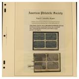 US Stamps #OX13c Block of 4 with complete "Birchwo