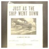 Sheet Music for "Just As The Ship Went Down" A Son