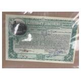 US Railroad Stock Certificate, Redeemed, Scripophi
