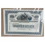 US Railroad Stock Certificate, Redeemed, Scripophi