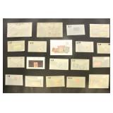 US Stamps on dealer cards and glassines, lots of W