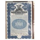 US Railroad Bond Certificate, Redeemed, Scripophil