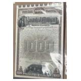 US Railroad Bond Certificate, Redeemed, Scripophil
