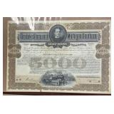 US Railroad Bond Certificate, Redeemed, Scripophil