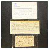 Duke of Wellington Autographs, 2 each on a small c