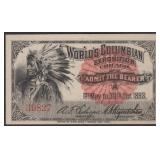 Ephemera "Native American" Columbian Exposition Ti