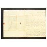 1837 US Stampless Cover, folded letter detailing s