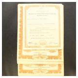 35 Stock Certificates group of mostly cancelled ep