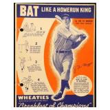 Joe DiMaggio 1937 Wheaties Hand Cut Baseball Cards