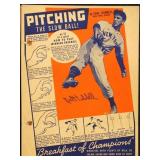 Wheaties Carl Hubbell Hand Cut group with two hole