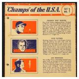 1939 Wheaties "Champs of the USA" set of 21 panels