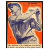 Wheaties Joe Dimaggio Card, hand cut, with two hol