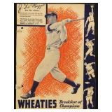 1937 Wheaties Series 8 Joe Dimaggio Card, hand cut