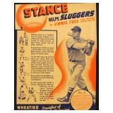 Wheaties Jimmie Foxx Hand Cut with two holes at le