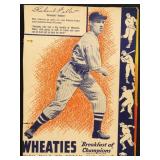 Wheaties Bob Feller Hand Cut group with two holes