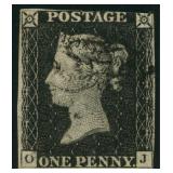 Great Britain #1 1840 Penny Black with Black Cance