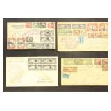 US Stamps 5 Zeppelin Covers including Around the W