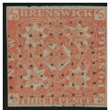 New Brunswick Stamp #1 Used with horizontal crease