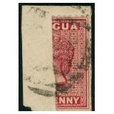 Antigua Stamps #8a Used Bisect on piece 1873 Queen