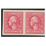 US Stamps #534 Mint NH Imperf Pair, fresh offset W