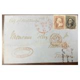 US Stamps #65 & 69 Used on Cover to France, four R
