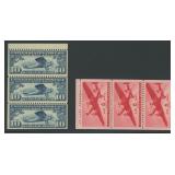 US Stamps #C10a & C25a Airmail Booklet Panes, Mint