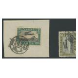 Republic of China Stamps #C1 Used on Piece & #C5 U