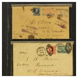 US Stamps #232 Used on Cover to Panama, & #233 Two