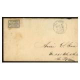 US Stamps #15L14 Bloods Penny Post Acid Tied on Co