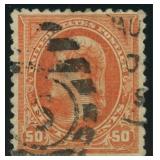 US Stamps #260 Used with creases, short perf at to