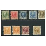 Denmark Stamps #72-78 Mint HR F-VF with thins and