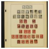 US Stamps Small Banknotes Used Group on Pages, som