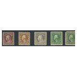 US Stamps Washington Franklin Group on Card, Mint