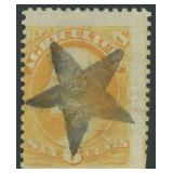 US Stamps #O4 Used with Star Cancel clipped perfs