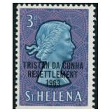 Tristan da Cunha Stamp variety (double black print