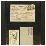 US Federal Duck Stamps on Licenses, 5 total plus a