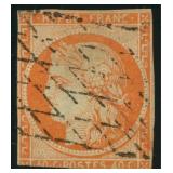 France Stamp #7 Used Type I with thins CV $360